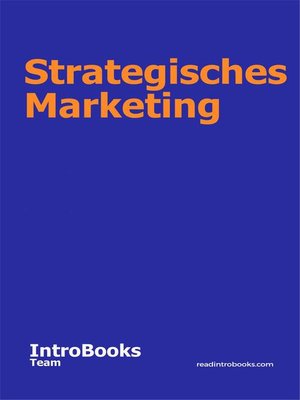 cover image of Strategisches Marketing